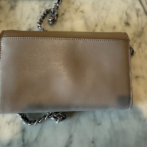 Tory Burch Saffiano Leather Crossbody / Wallet on Chain – Taupe - Picture 6 of 10